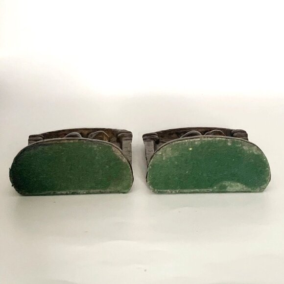 THE THINKER BOOKENDS Vtg Pair Gilded Bronze Heavyweight Art Deco Lost In Thought - Picture 7 of 10